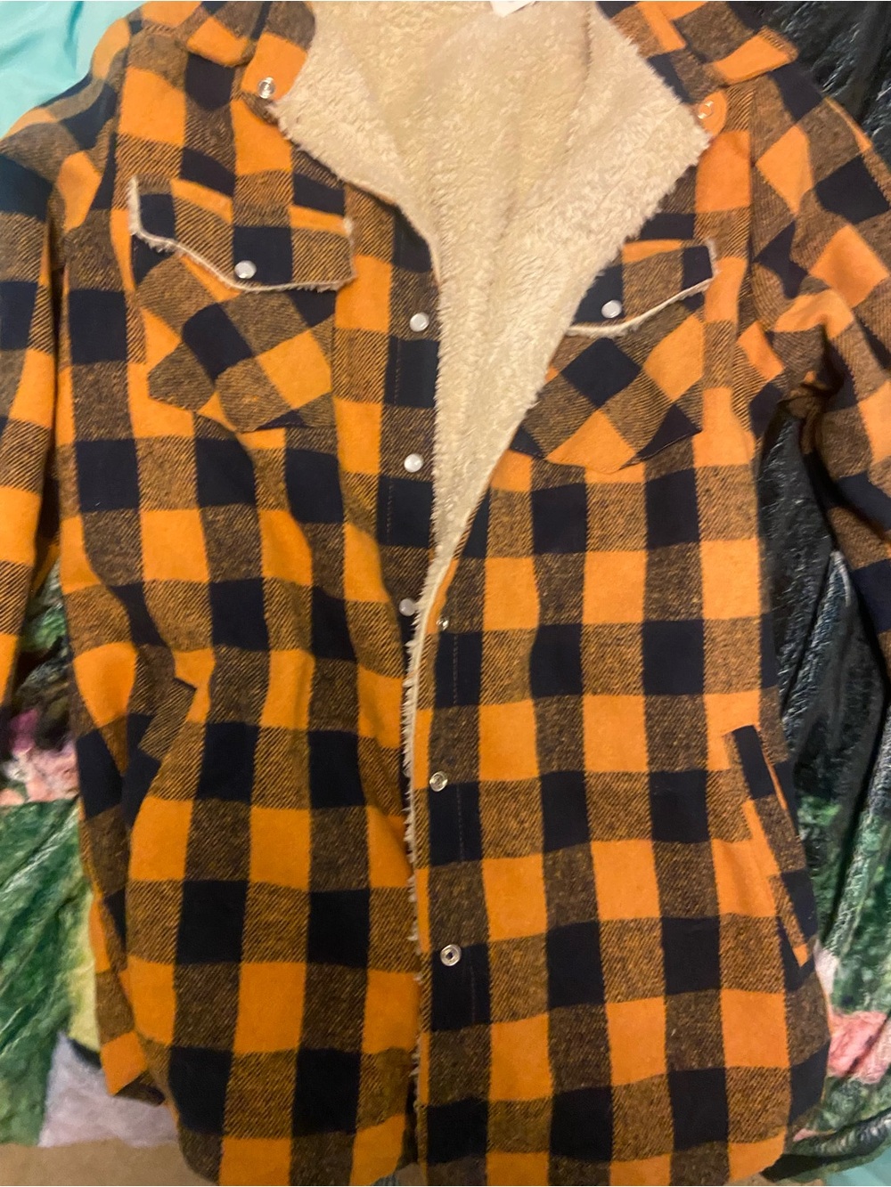 Lauriebelles Yellow and Navy Plaid Shacket - Picture 5 of 7